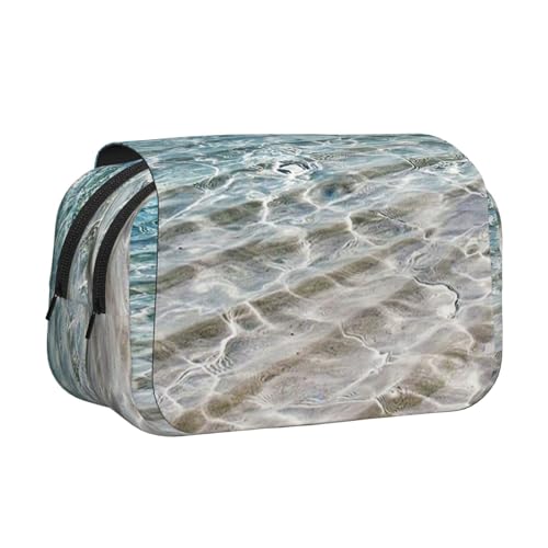 Federmäppchen mit klarem Meerwasserdruck, großes Fassungsvermögen, Stifteetui mit 2 Fächern, Stifthalter, Organizer, Schreibwaren-Tasche von SATUSA