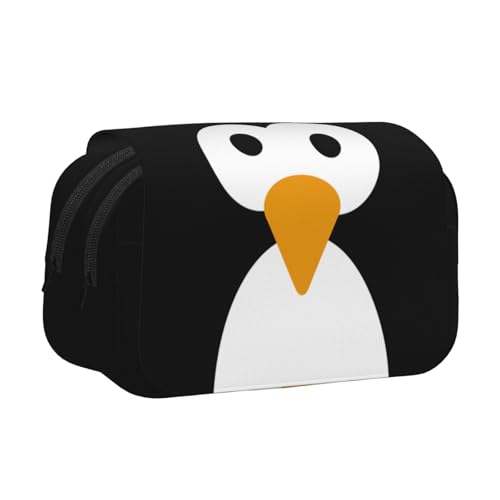 Federmäppchen mit niedlichem Pinguin-Druck, großes Fassungsvermögen, Stifteetui mit 2 Fächern, Stifthalter, Organizer, Schreibwaren-Tasche von SATUSA