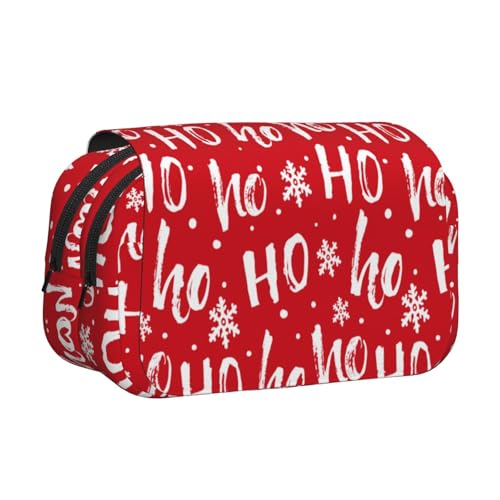 Federmäppchen mit weihnachtlichem Hintergrund, großes Fassungsvermögen, Stifteetui mit 2 Fächern, Stifthalter, Organizer, Schreibwaren-Tasche von SATUSA