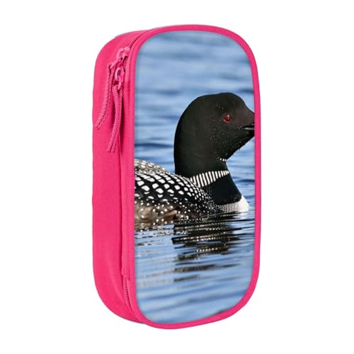 Loon Federmäppchen mit Vogelmotiv, Münztasche, Schlüsseltasche, Geldbörse, großes Stifteetui für Kinder, Jungen, Schule, Büro, rose, Einheitsgröße, Kosmetikkoffer von SATUSA