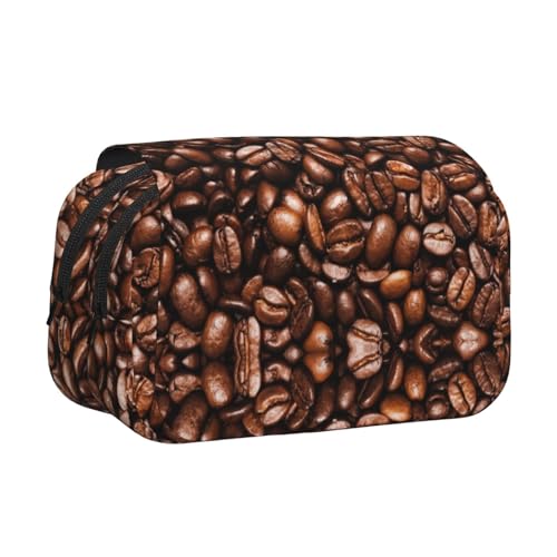 Lustiges Federmäppchen mit gerösteten Kaffeebohnen, großes Fassungsvermögen, Stifteetui mit 2 Fächern, Stifthalter, Organizer, Schreibwaren-Tasche von SATUSA