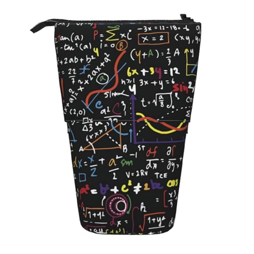 SATUSA Federmäppchen mit Mathe-Formel-Druck, Teleskop-Stifttasche, tragbarer Stifthalter, Aufbewahrungs-Kosmetiktasche von SATUSA