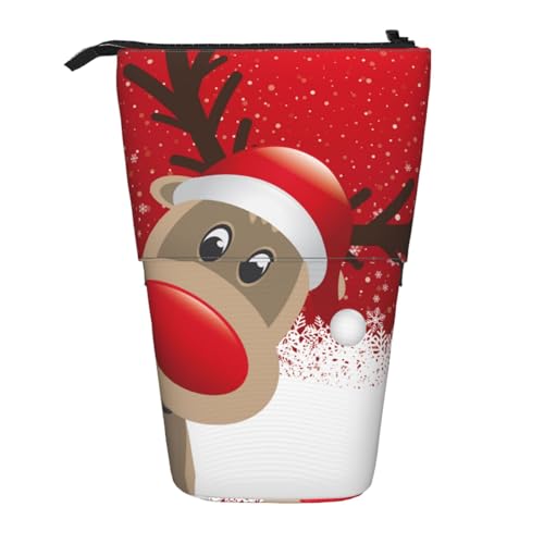 SATUSA Federmäppchen mit niedlichem Cartoon-Elch-Druck, Teleskop-Stifttasche, tragbarer Stifthalter, Aufbewahrungs-Kosmetiktasche von SATUSA