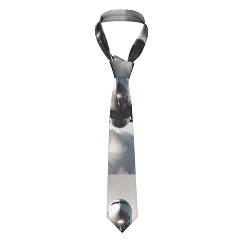 SATUSA Flugzeug-Kunstdruck Herren Seide Matte Modische formelle Krawatte mit zarter Textur, Business-Krawatte, Schwarz , Einheitsgröße von SATUSA