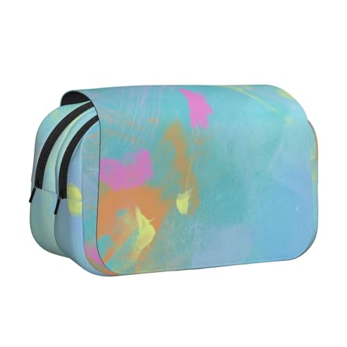 Schönes Federmäppchen mit abstraktem Hintergrund, großes Fassungsvermögen, Stifteetui mit 2 Fächern, Stifthalter, Organizer, Schreibwaren-Tasche von SATUSA