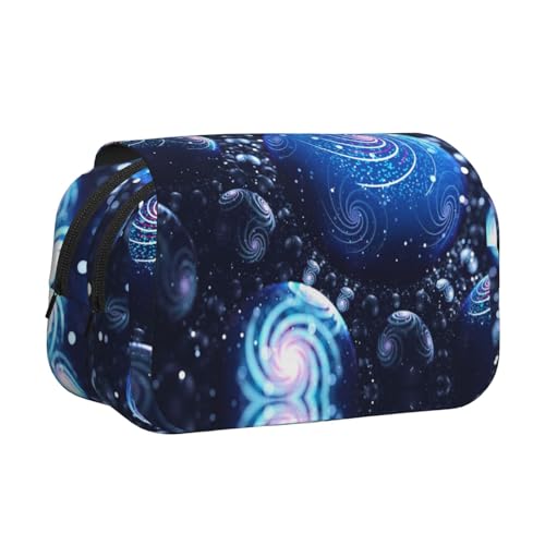 Spirituelles Kunstdruck-Federmäppchen, großes Fassungsvermögen, Stifteetui mit 2 Fächern, Stifthalter, Organizer, Schreibwaren-Tasche von SATUSA