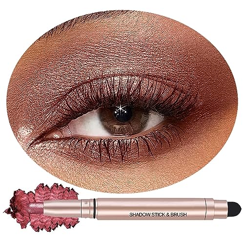 Saubzean Eyeshadow-Stift, Highlighter in Creme, wasserfest, hypoallergen, langlebig, matt, Grundierungspalette mit A-10, bräunlich-rot, 1 Stück von SAUBZEAN