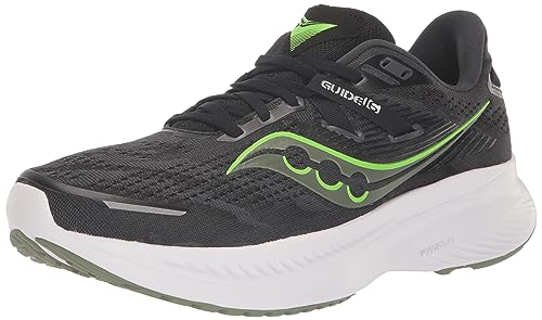 Saucony Men's Guide 16 Sneaker, Black/Glade, 10 von SAUCONY