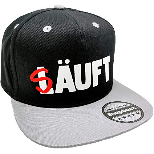 SAUFCOUNTER MARK YOUR DRINKS SÄUFT Snapback (Schwarz/Grau) Saufen Saufi Party Mallorca JGA Herrentag Vatertag Party Strichliste Bier Schnaps Kurze Mische von SAUFCOUNTER MARK YOUR DRINKS