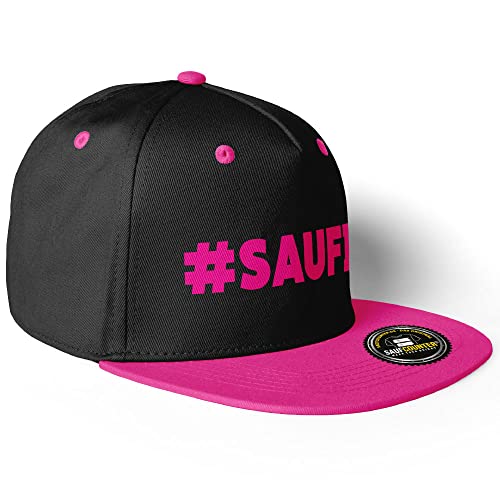 SAUFCOUNTER MARK YOUR DRINKS Saufi Snapback Cap Malle Party #SAUFI Schlagerparty (10 Farbvarianten), Farbe: Schwarz/Pink von SAUFCOUNTER MARK YOUR DRINKS