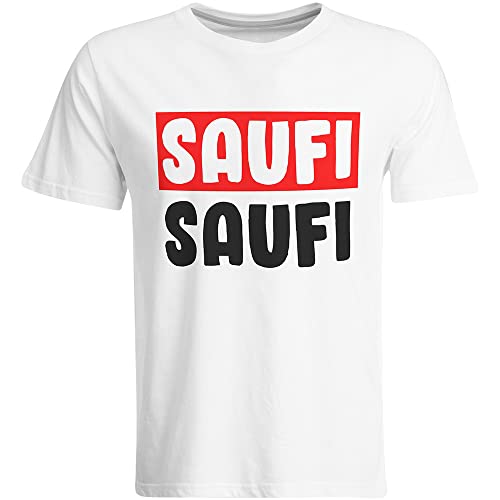 Saufi Saufi Tshirt Saufi T-Shirt (Herren, Rundhals, Farbe: Weiß, Größe: XL von SAUFCOUNTER MARK YOUR DRINKS