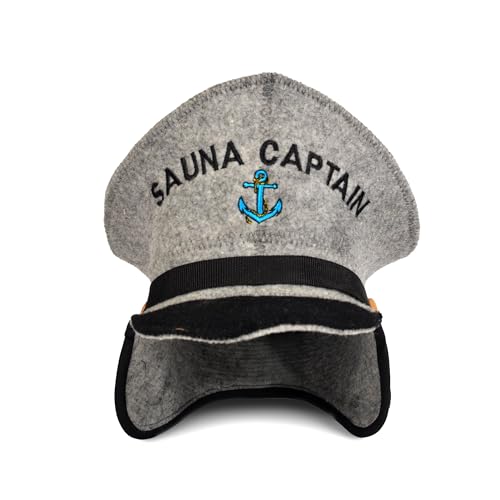 Saunahut für Damen und Herren aus Filz - Sauna Captain – Grau Saunahut für Herren und Damen aus 100 Prozent Natürlichem Wollfilz – Saunamütze mit Stickerei – Hitze-Schutz – Inkl. Sauna E-Book Saunahut für Damen und Herren aus Filz - Sauna Captain – Grau Saunahut für Herren und Damen aus 100 Prozent Natürlichem Wollfilz – Saunamütze mit Stickerei – Hitze-Schutz – Inkl. Sauna E-Book von SAUNA GURU