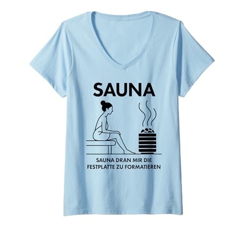 Damen Sauna - Sauna dran Mir die Festplatte zu formatieren. Bier T-Shirt mit V-Ausschnitt Damen Sauna - Sauna dran Mir die Festplatte zu formatieren. Bier T-Shirt mit V-Ausschnitt von SAUNA dran mir die Festplatte zu formatieren.