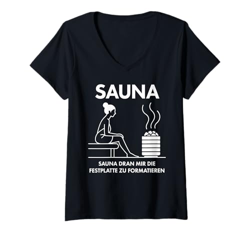 Damen Sauna - Sauna dran Mir die Festplatte zu formatieren. Bier T-Shirt mit V-Ausschnitt Damen Sauna - Sauna dran Mir die Festplatte zu formatieren. Bier T-Shirt mit V-Ausschnitt von SAUNA dran mir die Festplatte zu formatieren.