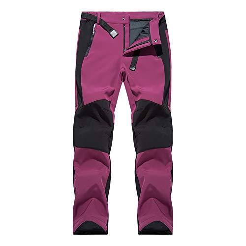 Damen-Skihose – wasserdichte Damenhose, warm, mit Fleece gefüttert, Skihose, Schneehose, wasserabweisend, Skihose mit Reißverschlusstaschen, Winter, Outdoor, winddicht, warm, Wanderhose, wasserdichte von SAUTRV