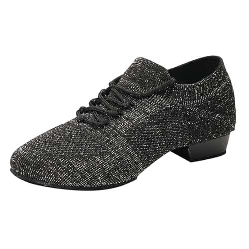 SAUTRV Damen Tanzschuhe Frühling Sommer und Herbst Blume Cheerleading Schuhe Erwachsene Weiche Unterseite Körper Trainingsschuhe Mesh Tanzschuhe Schuh Frauen Sandalen, Schwarz , 39 EU von SAUTRV