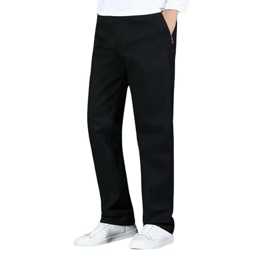 SAUTRV Young and Pants Herren Anzughose mit Falte und erweiterbarem Bund Klassisch Geschnitten Outwear Pants Cargo, Schwarz , 3XL von SAUTRV