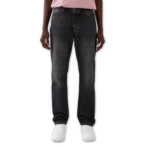 SAUVAGE DENIM Relaxed Fit Jeans – Herrenjeans mit weitem Schnitt, 100 % Baumwolle, robuster Denim in klassischer Five-Pocket-Form, perfekt für Alltag & Freizeit, Farbe Dunkelgrau, W34/L30 von SAUVAGE DENIM