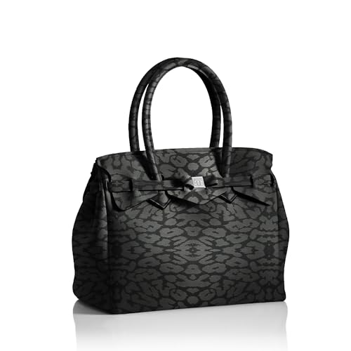 SAVE MY BAG Damen T-Miss Plus Animalier Tasche, Leopard JetBlack Satin von Save My Bag