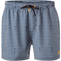 SAVE THE DUCK Herren Badeshorts blau Mikrofaser Gemustert von SAVE THE DUCK