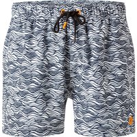 SAVE THE DUCK Herren Badeshorts blau Mikrofaser Gemustert von SAVE THE DUCK