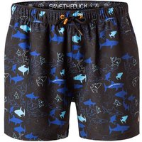 SAVE THE DUCK Herren Badeshorts schwarz Mikrofaser Gemustert von SAVE THE DUCK