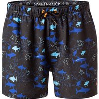 SAVE THE DUCK Herren Badeshorts schwarz Mikrofaser Gemustert von SAVE THE DUCK