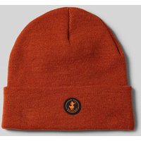 SAVE THE DUCK Beanie mit Label-Patch Modell 'LOU' in Orange, Größe 1 von SAVE THE DUCK