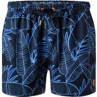 SAVE THE DUCK Herren Badeshorts blau Mikrofaser gemustert von SAVE THE DUCK