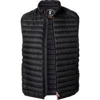 SAVE THE DUCK Herren Steppweste Schwarz Mikrofaser unifarben von SAVE THE DUCK