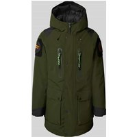 SAVE THE DUCK Jacke mit Logo-Patch Modell 'Kailash' in Oliv, Größe XXL von SAVE THE DUCK
