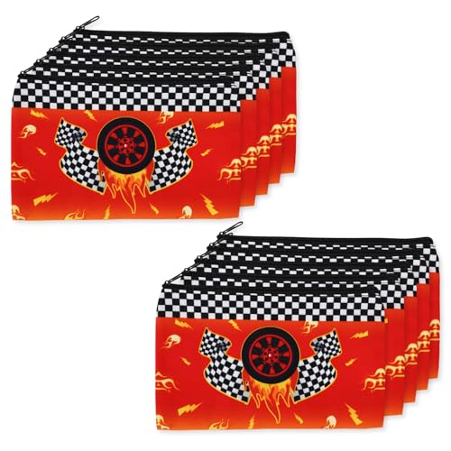 10 Stück Rennwagen Federmäppchen, Schwarz Weiß Stifte Tasche Etui Glatter Reißverschluss Organizer Box für Büro Schule Zuhause Schreibwaren Geschenke von SAVITA