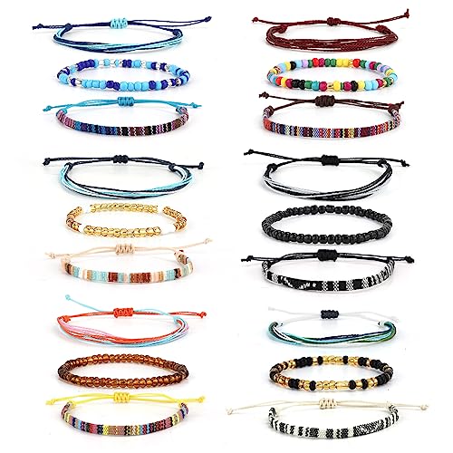 18 Stück Surfer Armbänder, Handgefertigte Strandarmbänder Bunte Geflochtene Boho Armbänder Surfer Fußkettchen Unise, Handgefertigte Geflochtene Armbänder für Damen und Herren 18 Stück Surfer Armbänder, Handgefertigte Strandarmbänder Bunte Geflochtene Boho Armbänder Surfer Fußkettchen Unise, Handgefertigte Geflochtene Armbänder für Damen und Herren von SAVITA