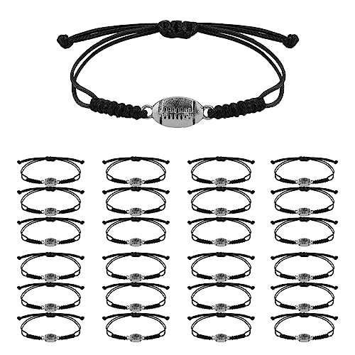 24 Stück Rugby Armband, Verstellbar Rugby Armband Charm mit Rugby Ball Anhänger Dekoration Pendant Armband für Teenager, Mädchen, Jungen, Damen, Herren, Teamspieler von SAVITA