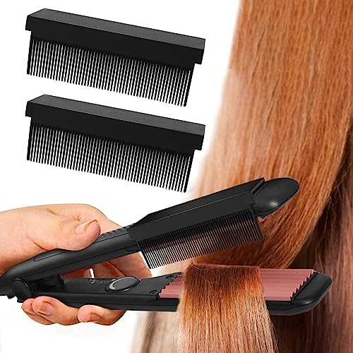 2st Glättkammaufsatz, V Typ Haarglätter Kamm Zubehör zum Glätten Haaren mit Glätteisen Straightening Comb Attachment für Den Professionellen Heim Friseursalon Damen Herren (Schwarz) von SAVITA