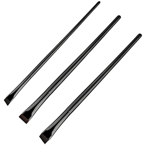 3 Stück Eyeliner Pinsel Set, Gewinkelter Eyeliner Pinsel Schräg & Flach, Abgeschrägter Gewinkelter Brauenpinsel Eyeliner Make-Up-Pinsel für Lidschatten Augenbrauen Kosmetik von SAVITA