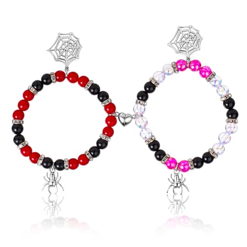 SAVITA 2 Stück Freundschaftsarmbänder, Magnetarmbänder, Rosa Kraftstein Freundschaftsarmbänder Spinnen Armbänder für Halloween Party Valentinstag Schmuck SAVITA 2 Stück Freundschaftsarmbänder, Magnetarmbänder, Rosa Kraftstein Freundschaftsarmbänder Spinnen Armbänder für Halloween Party Valentinstag Schmuck von SAVITA