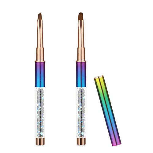 SAVITA 2 Stück Nail Art Pinsel, Nägel Malpinsel mit Rundem und Abgewinkeltem Kopf Buntes Bling Nailart Pinsel Set für Nagelkunstdesign und Polnische Fehlerreinigung SAVITA 2 Stück Nail Art Pinsel, Nägel Malpinsel mit Rundem und Abgewinkeltem Kopf Buntes Bling Nailart Pinsel Set für Nagelkunstdesign und Polnische Fehlerreinigung von SAVITA