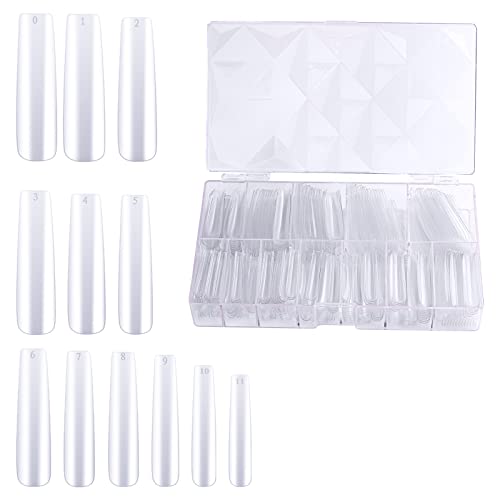 SAVITA 360 Stk 3XL Full Cover Nail Tips Transparent Extra Lange Falsche Nägel Quadratische Full Cover Nägel Künstliche Nagelspitzen Ballerina Nägel für Mädchen Frauen DIY Nagelkunst Salon Heimgebrauch von SAVITA