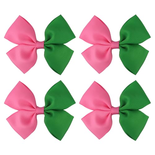 SAVITA 4 Stück Hexen Haarschleifenclips, Cartoon Motiv Rosa und Grün Haarschleife Ästhetik Böses Deko Accessoire für Frauen & Mädchen Kostüm von SAVITA