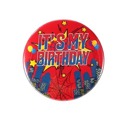 SAVITA Happy Birthday Anstecker, 5,8cm Geburtstag Anstecker Abzeichen Spinnennetz Thema Outfit Zubehör Party Dekorationszubehör für Mädchen Jungen Frauen und Männer (Stil 1) von SAVITA