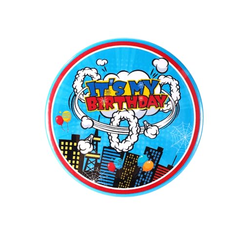 SAVITA Happy Birthday Anstecker, 5,8cm Geburtstag Anstecker Abzeichen Spinnennetz Thema Outfit Zubehör Party Dekorationszubehör für Mädchen Jungen Frauen und Männer (Stil 2) von SAVITA