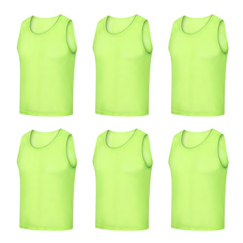 6 Stück Fussball Leibchen Erwachsene, 62 x 70cm Leibchen Fußball Set, Mesh Trimmage Erwachsene Fußball Trainingsweste, Fußball Leibchen Set, Westen fürs Teamtraining für Herren Damen von SAVOSWEET