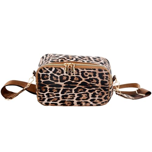 SAVOSWEET Leopard Umhängetasche - Kleine Crossbody-Tasche mit Leopardenmuster für Damen - Perfekte Make-Up Bag und Alltagsbegleiter von SAVOSWEET