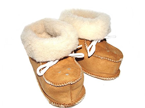 SAWA-ART Baby Lammfellschuhe für Mädchen und Jungen, beige,Gr.19/20 von SAWA-ART