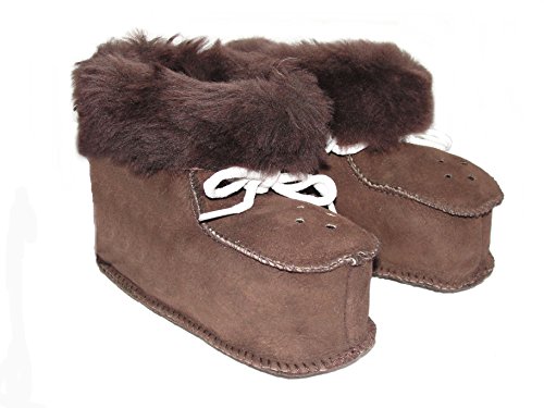 SAWA-ART Baby Lammfellschuhe für Mädchen und Jungen, braun,Gr.21/22 von SAWA-ART