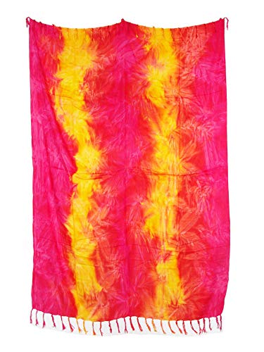 Pareo Sarong Tuch bunt gebatikt farbenfroh Batik Design/große Auswahl schönste Farben/Wickelrock Strandtuch Sauna-Tuch Wickelkleid Schal Bademode Freizeitmode Sommermode/aus 100% Viskose von SAWA