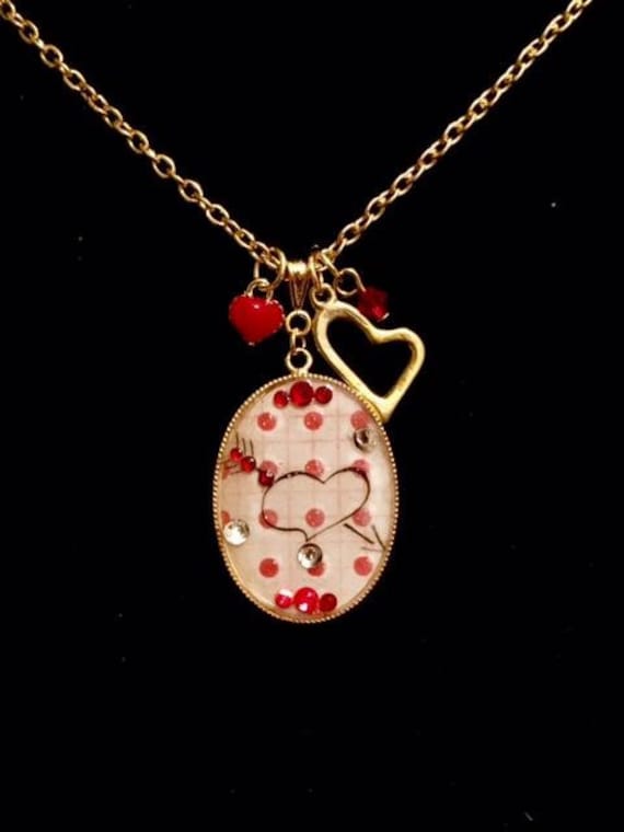 Valentine Halskette; Valentinstag Schmuck; Rotes Herz Herz-Schmuck; Frauen Geschenk; Pfeil von SAWDesignsByStacie