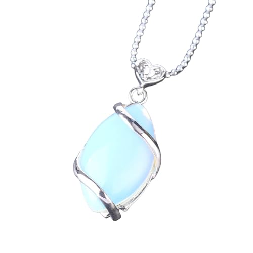 SAWEEZ Natürliche Kristall Halskette Für Damen, Marquise Anhänger Halskette, Opal Edelstein Chakra Halskette, Verstellbare Kugelkette, Bezaubernder Schmuck, Geschenk Für Damen Und Herren von SAWEEZ