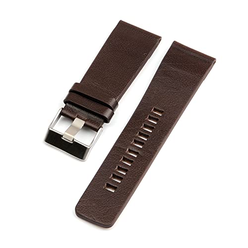 Uhrenarmband aus echtem Leder für Herren, 26mm, 27mm, 28mm, 30mm, 32mm, 34mm, Uhrenarmband, Uhrenzubehör, Braun, 27mm von SAXTZDS